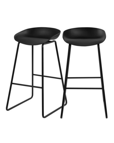 Chaise de bar noire H76cm (lot de 2)