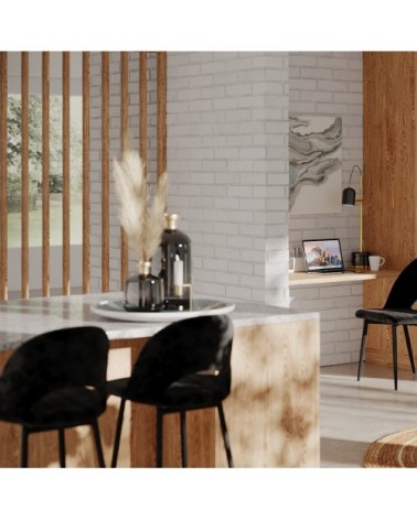 Chaise de bar mi-hauteur 65 cm en velours noir (lot de 2)