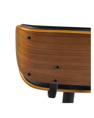 Chaise de bar réglable 69/91 cm en cuir synthétique noir