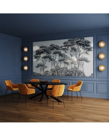 Chaise en velours jaune (lot de 2)