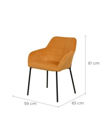 Chaise en velours jaune (lot de 2)