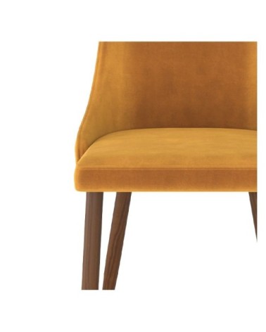 Chaise en velours jaune moutarde (lot de 2)