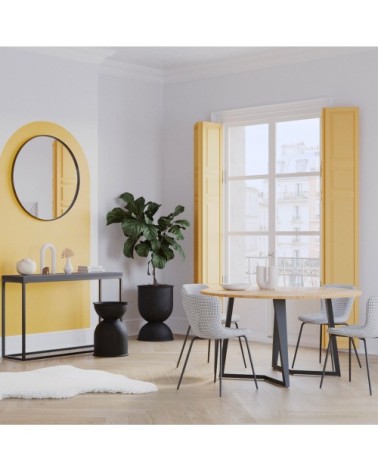 Chaise à motifs pied-de-poule et pieds en métal (lot de 2)