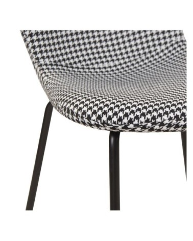 Chaise à motifs pied-de-poule et pieds en métal (lot de 2)