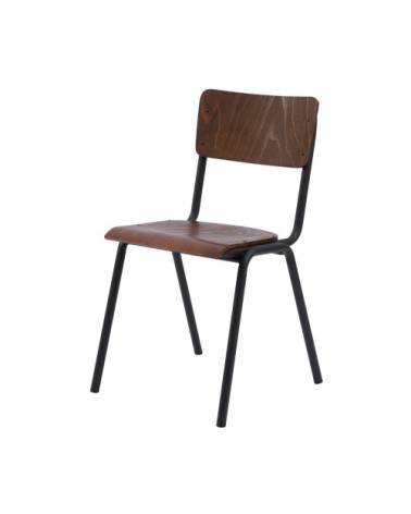 Chaise écolier empilable en bois foncé (lot de 2)
