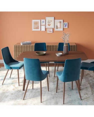 Chaise en velours bleu (lot de 2)