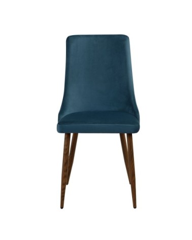 Chaise en velours bleu (lot de 2)