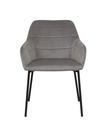 Chaise en velours gris (lot de 2)