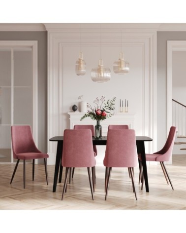 Chaise en velours rose (lot de 2)