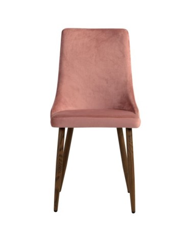 Chaise en velours rose (lot de 2)