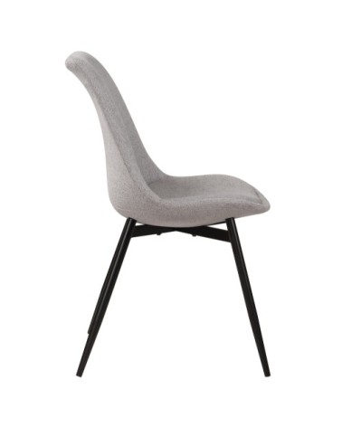 Chaise en tissu gris clair chiné et pieds en métal (x2)
