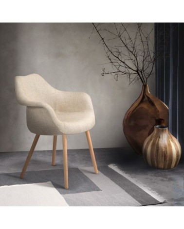 Chaise en tissu beige