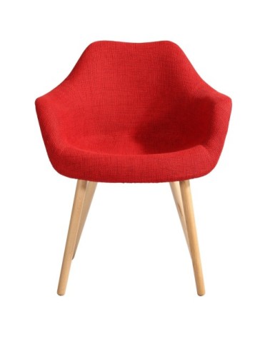 Chaise en tissu rouge