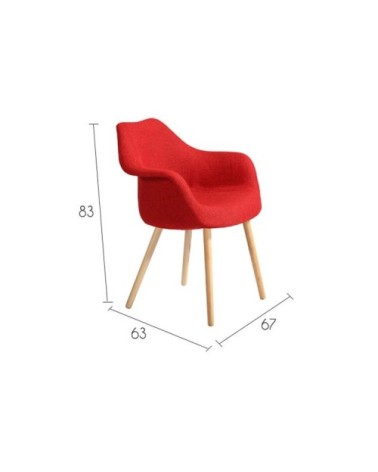Chaise en tissu rouge