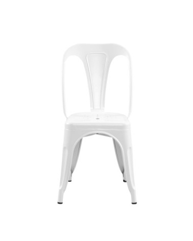 Chaise en métal blanc mat (lot de 2)