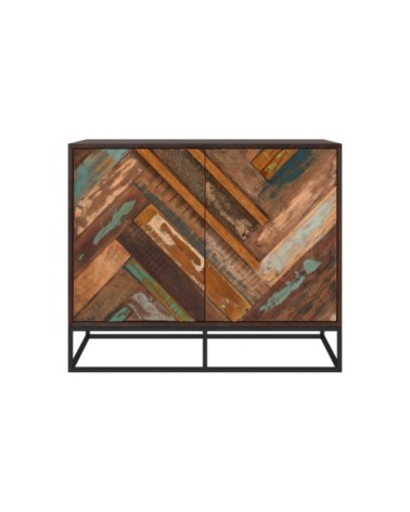 Commode 2 portes en bois d'acacia et bois recyclé