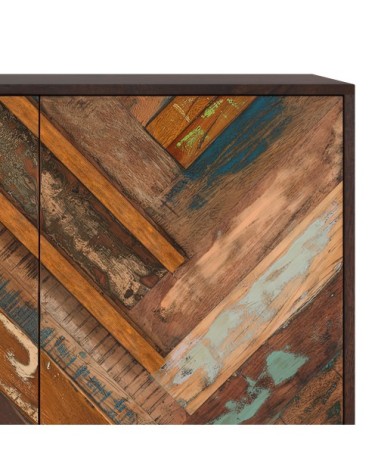 Commode 2 portes en bois d'acacia et bois recyclé
