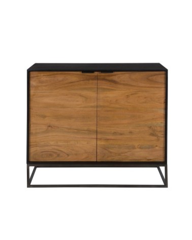 Commode 2 portes en bois d'acacia et pieds en métal
