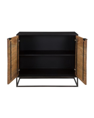 Commode 2 portes en bois d'acacia et pieds en métal