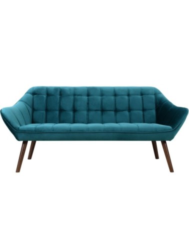 Canapé 3 places en velours bleu turquoise