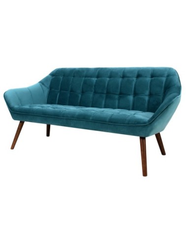 Canapé 3 places en velours bleu turquoise