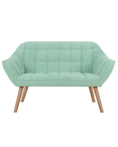 Canapé 2 places en tissu vert d'eau
