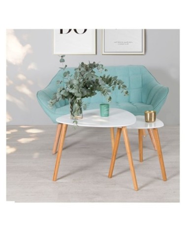 Canapé 2 places en tissu vert d'eau