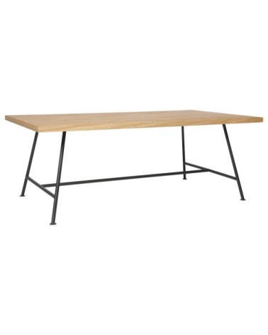 Table basse rectangulaire bois clair et pieds métal