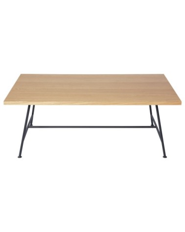 Table basse rectangulaire bois clair et pieds métal