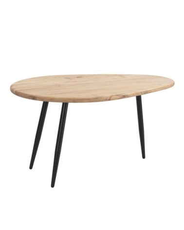 Table basse ovale en bois d'acacia