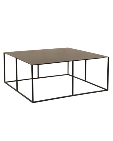 Table basse carrée en métal noir