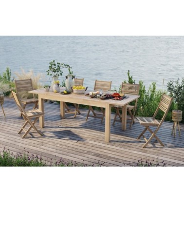 Table de jardin extensible 180/240cm en teck