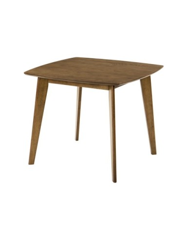 Table carrée 4 personnes en bois foncé 90 cm