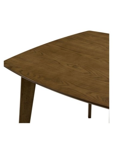 Table carrée 4 personnes en bois foncé 90 cm