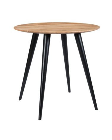 Table ronde 80 cm en bois d'acacia, 2-3 personnes