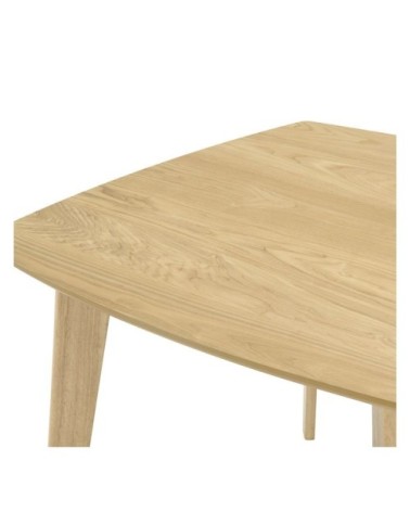 Table carrée 4 personnes en bois clair 90 cm