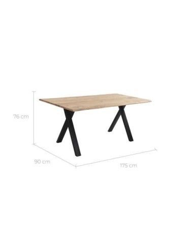 Table à manger rectangulaire en bois, 6-8 personnes