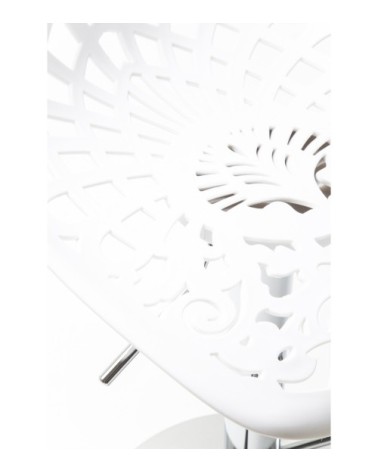 Tabouret de bar réglagle blanc et acier chromé