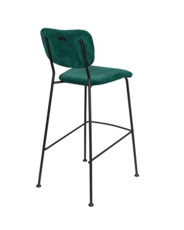 Tabouret de bar rétro en velours vert