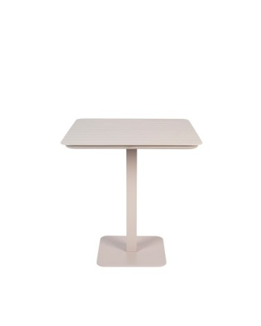 Table à manger de jardin bistrot en métal 71x71cm beige