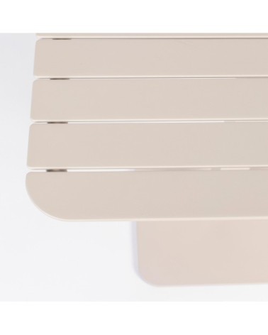 Table à manger de jardin bistrot en métal 71x71cm beige