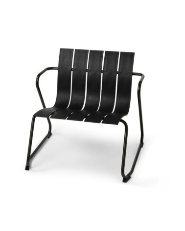 Chaise longue acier et plastique recyclé noir