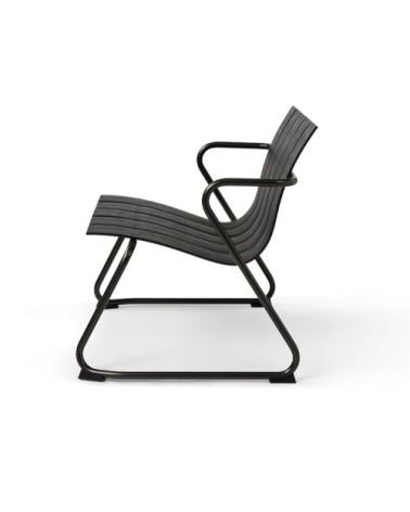 Chaise longue acier et plastique recyclé noir