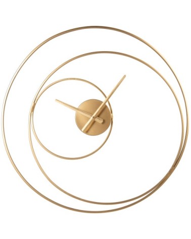 Horloge murale cercles en acier doré, D60 cm