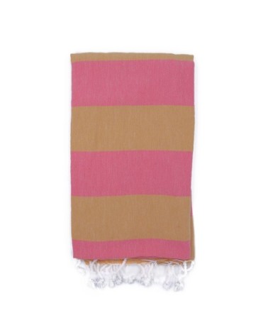 Fouta en coton avec franges rouille et orange 100x160cm