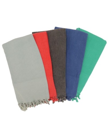 Fouta vintage 100% coton avec franges noire 95x170cm