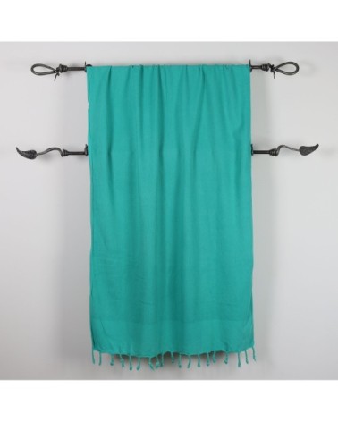Fouta vintage 100% coton avec franges menthe 95x170cm