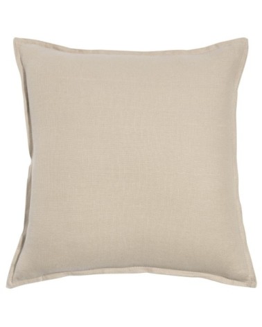 Coussin en lin lavé beige 45x45