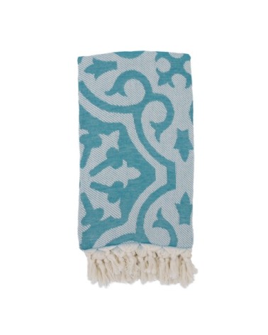 Fouta baroque 100% coton avec franges émeraude 100x170cm