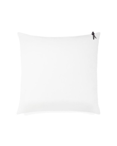 Coussin coton lavé blanc/terre cuite 50x50